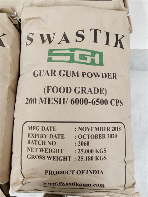 Natural Guar Gum Powder, For Food Industry, Packaging Size: 25 kg at Rs ...