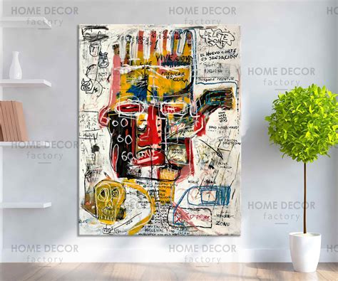 Basquiat style Canvas print King of street art Graffiti art | Etsy