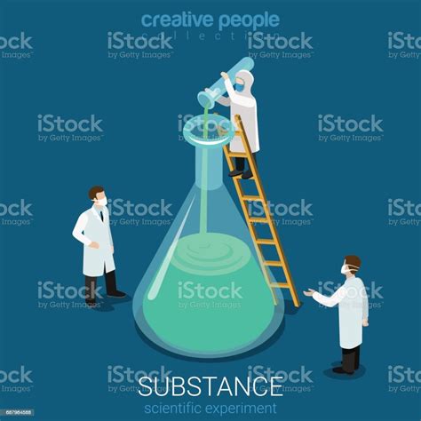 Science Experiment New Substance Discovery Flat 3d Isometry Isometric ...