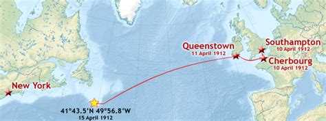 A map of the Titanic’s maiden voyage. : for those in peril