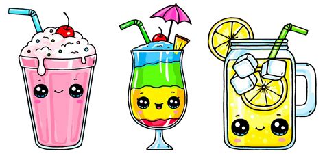 How To Draw Sweet and Cute Drinks - Cute Drawing For Kids:Amazon.co.jp ...