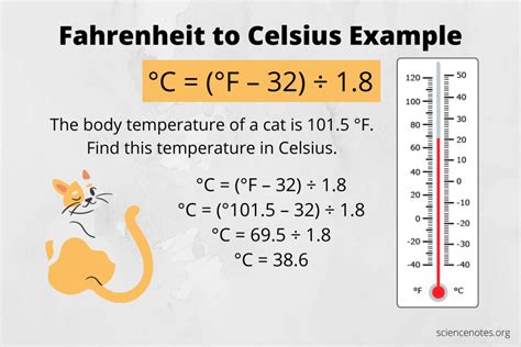 Convert Fahrenheit to Celsius Example Problem