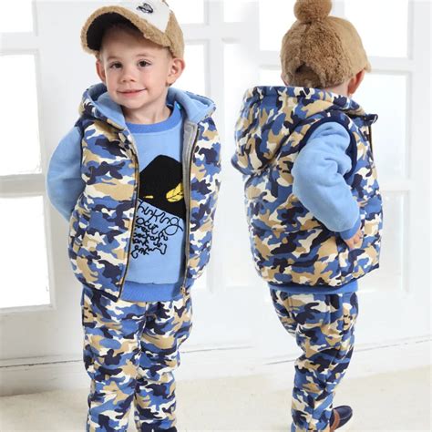 Baby Tracksuit thick cotton Baby Boy Winter Clothes Camo set of three ...