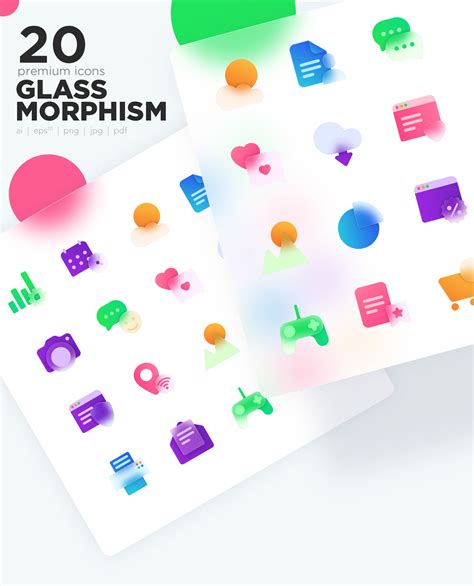 Glassmorphism 20 Icons Set | Behance