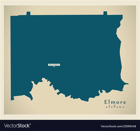 Modern map - elmore alabama county usa Royalty Free Vector