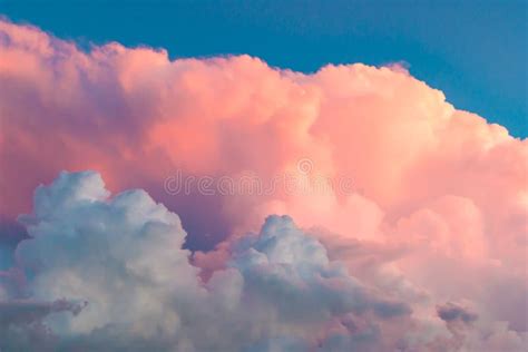 Pink Clouds at Sunset Against a Blue Sky Stock Photo - Image of sunset ...