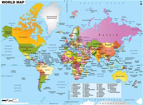 World Map with Continents and Countries Name Labeled | World Map With ...