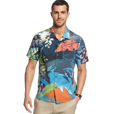 Tommy Bahama Mediterranean Blooms Short Sleeve Shirt in Black for Men ...