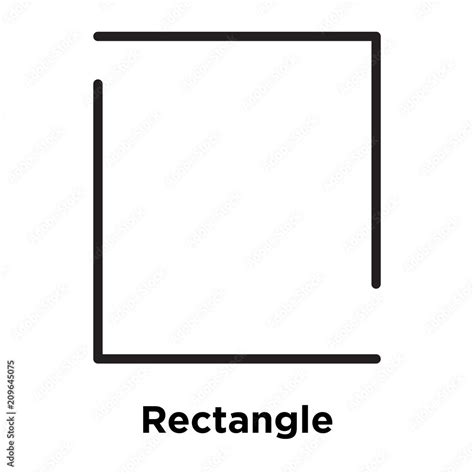 Rectangle icon vector sign and symbol isolated on white background ...