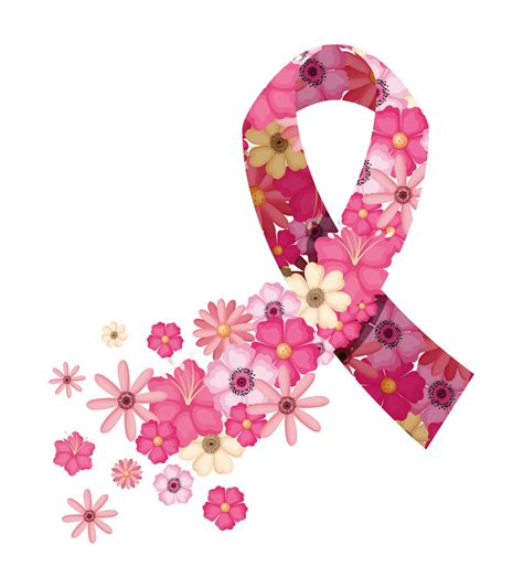 Pink ribbon with flowers of breast cancer awareness 1776938 Vector Art ...