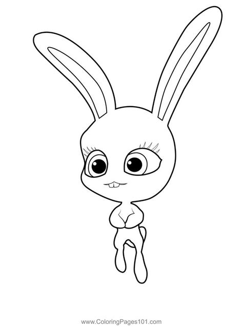 a cartoon bunny with big eyes coloring page