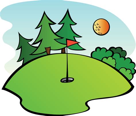 Drawing of a golf course free image download