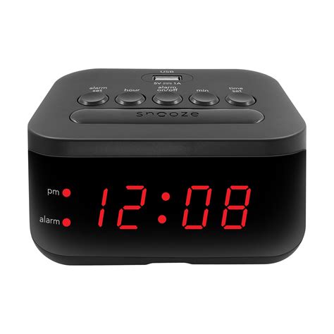 Mainstays Digital Alarm Clock with USB Charge Port, Snooze and Battery ...