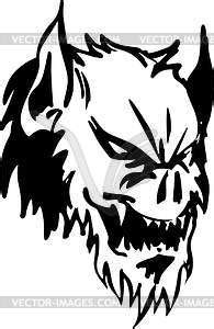 Monster head tattoo - vector clipart