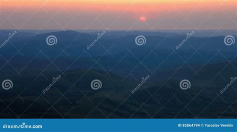 Belt of Venus during Sunrise in Mountains Stock Photo - Image of ...