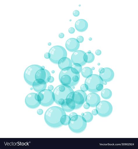 Flat flying bubbles soap suds Royalty Free Vector Image