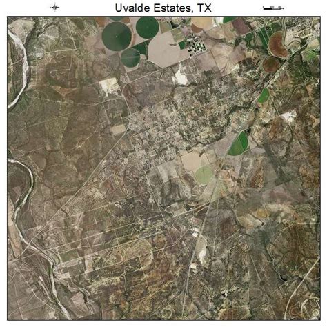 Aerial Photography Map of Uvalde Estates, TX Texas