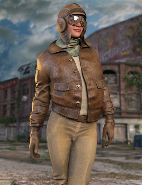 Retro Aviator Outfit for Genesis 9 | Daz 3D