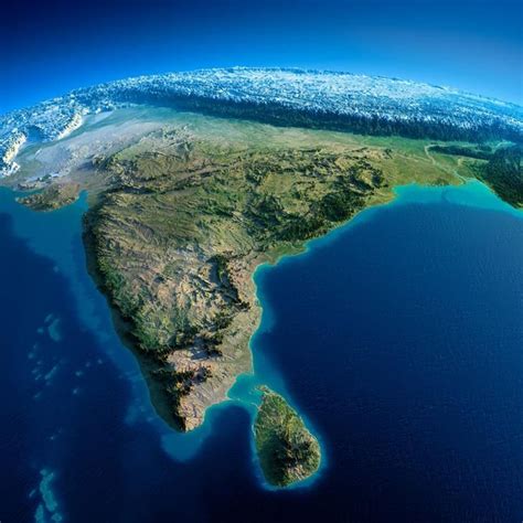 Exaggerated relief map of South Asia (with the Himalayas in the ...