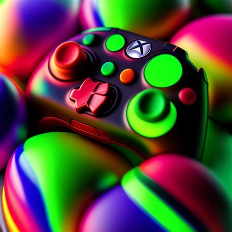 Lexica - 3d render of a xbox Controller in neon colors 8k and rainbow ...