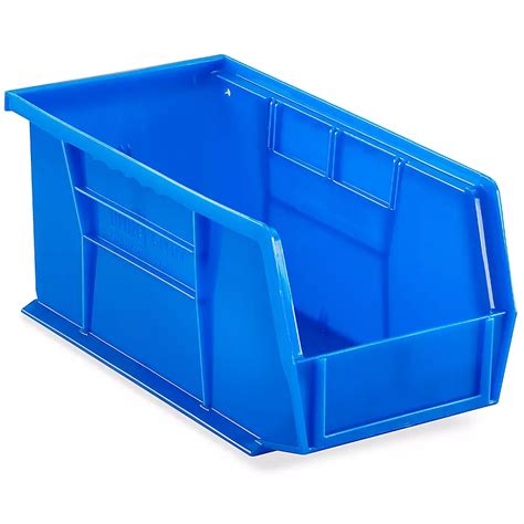 Plastic Stackable Bins - 11 x 5 1/2 x 5", Blue S-12415BLU - Uline