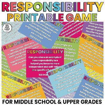 Responsibility | Printable Game | Reflection Questions | BRIGHT | TPT