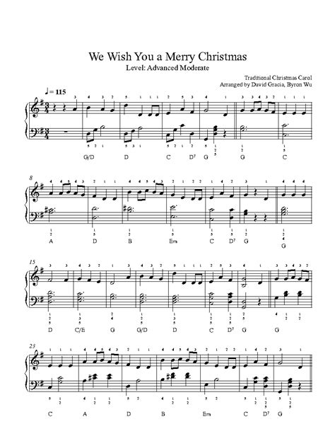 We Wish You a Merry Christmas by Traditional Piano Sheet Music ...