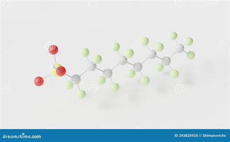 Perfluorooctanesulfonic Acid Molecule 3d, Molecular Structure, Ball And ...