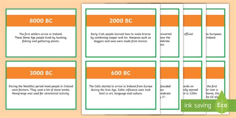 Basic Irish History Timeline Cards (teacher made) - Twinkl