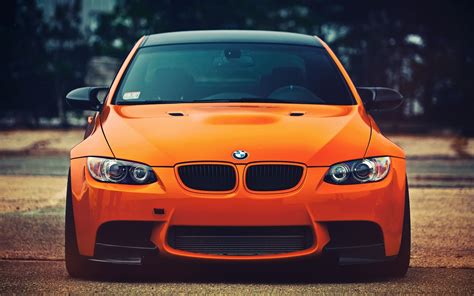 BMW M3 orange car front view Wallpapers | HD Desktop Wallpaper ...