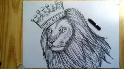 Lion With Crown Drawing