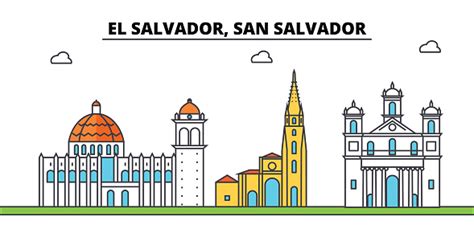 Ilustración de El Salvador Horizonte De La Ciudad De San Salvador ...