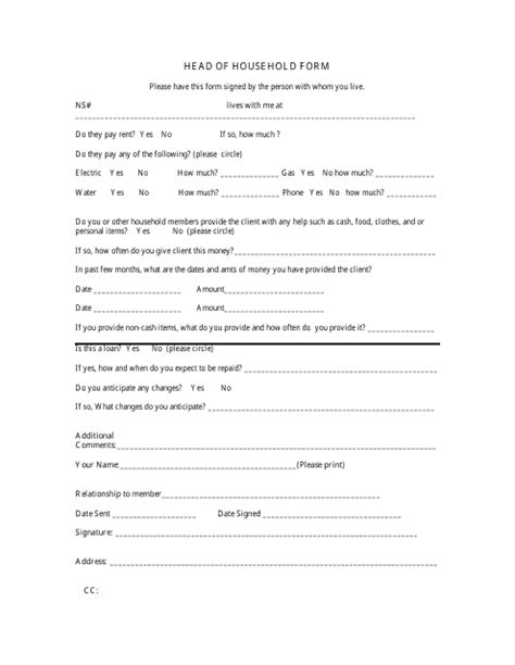 Garnishment Head Of Household Free Fillable Form - Printable Forms Free ...