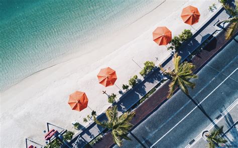 Beach, aerial view 4K wallpaper download