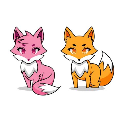 Fox Girl and Boy, Anime Kitsune, Fox Cartoon Illustration, Fennec ...