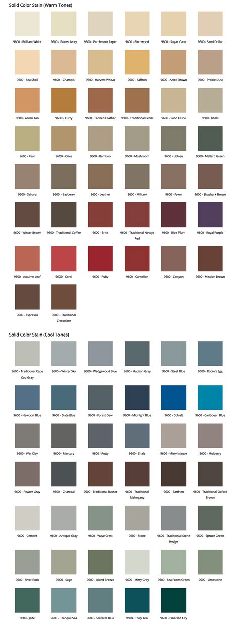 Duckback Superdeck Solid Color Stain Chart – Steve’s Paint Supply