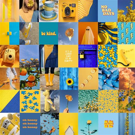 Bright Blue Collage Kit Yellow Aesthetic Collage Kit Yellow - Etsy Ireland