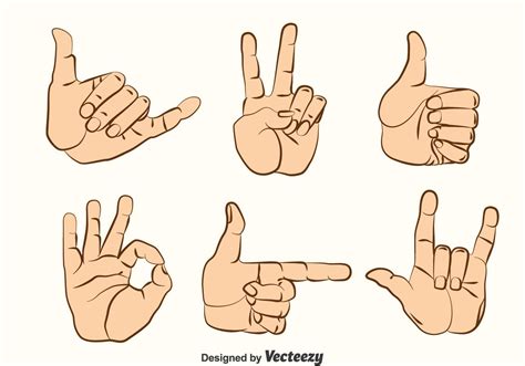 Hand Gestures Vector Set | Hand gesture drawing, Clip art vintage ...