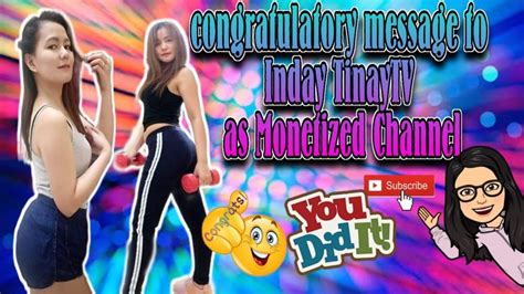 Monetized Channel | Inday Tinaytv | Congratulatory Message ft ...