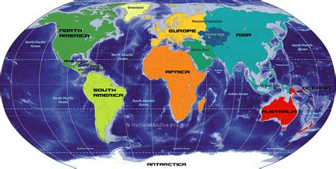 Printable Map of the 7 Continents | PrintFree