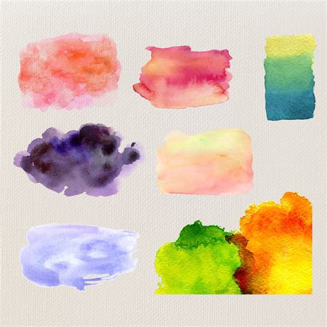 50 Watercolor Strokes Watercolor Clipart Paint Strokes - Etsy