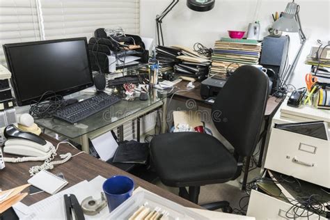 Messy Office Desk stock image. Image of table, piles - 122039917