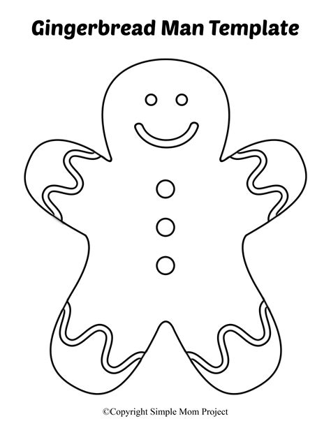 Free Gingerbread Man Template ~ Hard Christmas Coloring