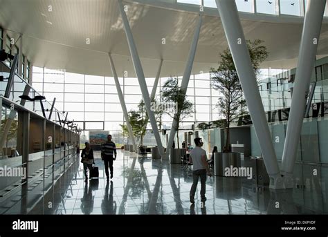 Wroclaw, Poland, the new Copernicus Airport Wroclaw, interior view of ...