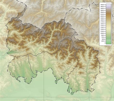 Large detailed physical map of South Ossetia | South Ossetia | Asia ...