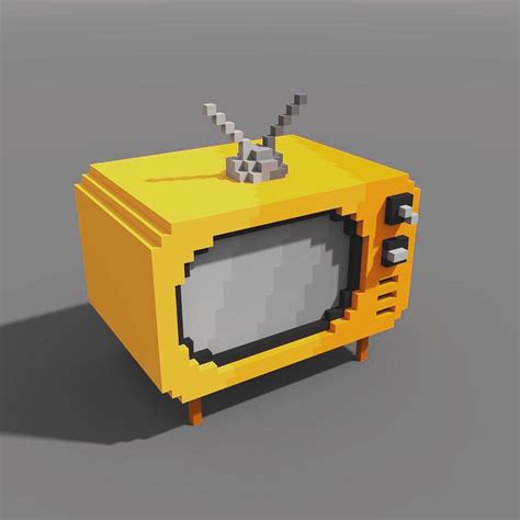 2nd attempt at voxel art. Made a TV! #indiedev #gamedev #voxelart ...