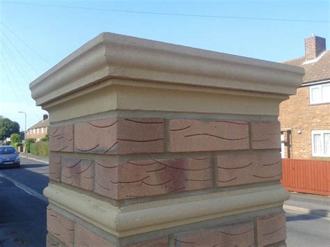 Pier Caps Manufacturer | Brick wall gardens, Brick columns, Entrance ...