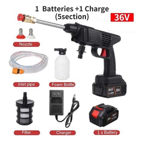 1500w Cordless Electric High Pressure Washer Rechargeable Car Wash Gun ...