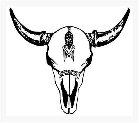 Longhorn Skull Tattoo - Bull, HD Png Download - kindpng