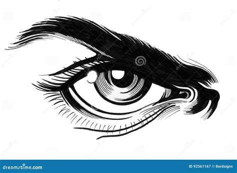 Angry eye stock illustration. Illustration of drawing - 92561167